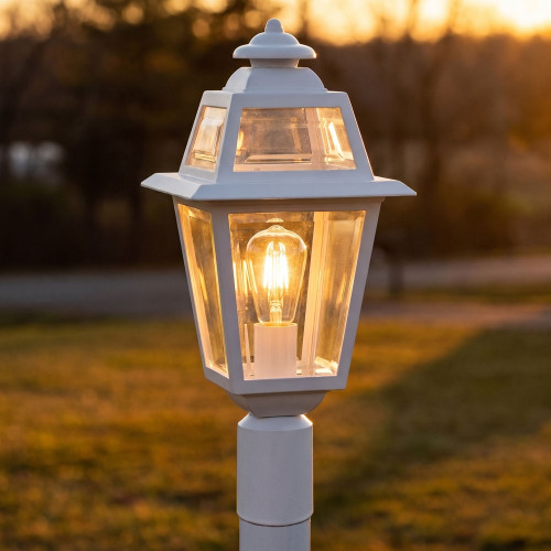 Neoclassic Post Top Light White Finish B22 Made In Italy