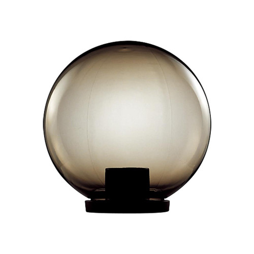 300mm Sphere 240V Polycarbonate Garden Light - Black Base & Smoke Sphere / E27