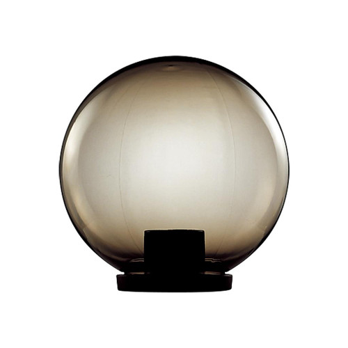 200mm Sphere 240V Polycarbonate Garden Light - Black Base & Smoke Sphere / E27