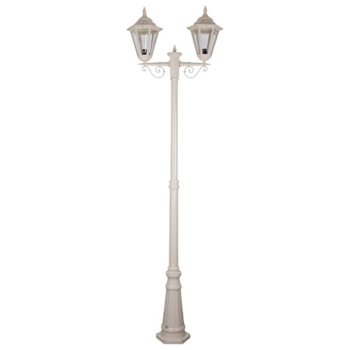 Turin Twin Head Tall Post Light - Beige Finish / B22