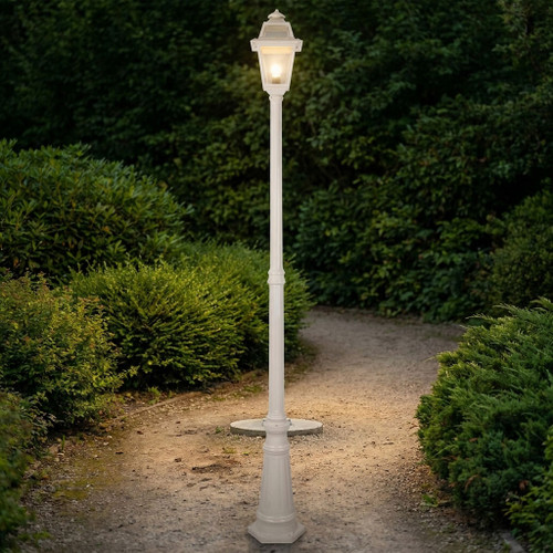 Neoclassic Single Head Tall Post Light - Beige Finish B22 Made In Italy