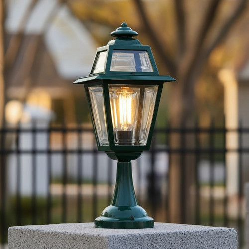 Neoclassic Pillar Mount Light Green Finish B22 Made In Italy