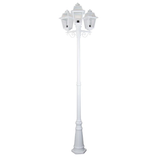 Avignon Triple Head Tall Post Light - White Finish / B22