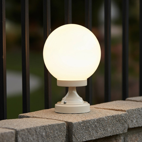 Contemporary 20cm Sphere CTC Pillar Mount Beige Finish E27 Made In Italy