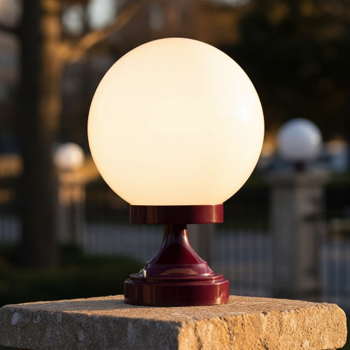 Contemporary 20cm Sphere CTC Pillar Mount Burgundy E27 Made In Italy