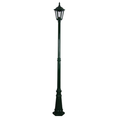 Chester Single Head Tall Post Light - Green Finish / B22