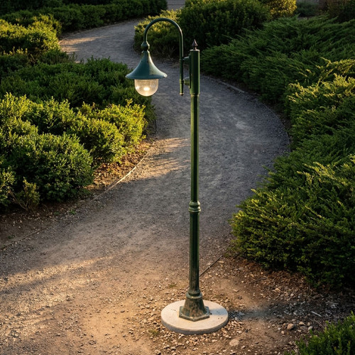 Industrial Single Head Medium Post - Green Finish E27 Made In Italy