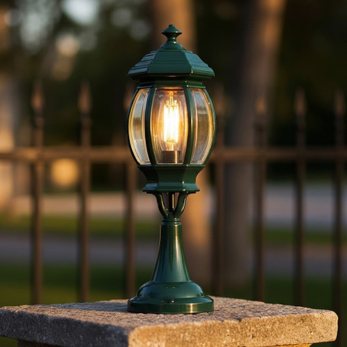 Period Pillar Mount Light Green Finish B22 Made In Italy