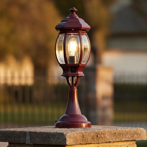 Period Pillar Mount Light Burgundy Finish B22 Made In Italy