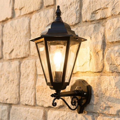 Colonial Upward Wall Light Black Finish / B22