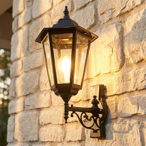 Colonial Large Upward Wall Light Black Finish / B22