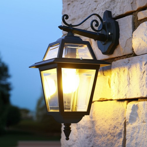Neoclassic Downward Wall Light Black Finish / B22