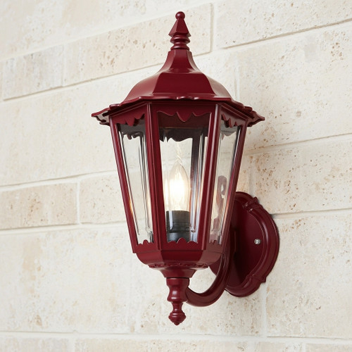 Baroque Upward Wall Light Burgundy Finish / B22