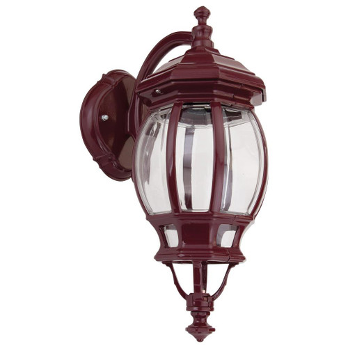 Vienna Curved Arm Downward Wall Light - Burgundy Finish / B22