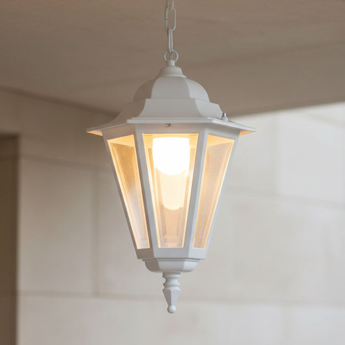 Colonial Pendant Light White Finish B22