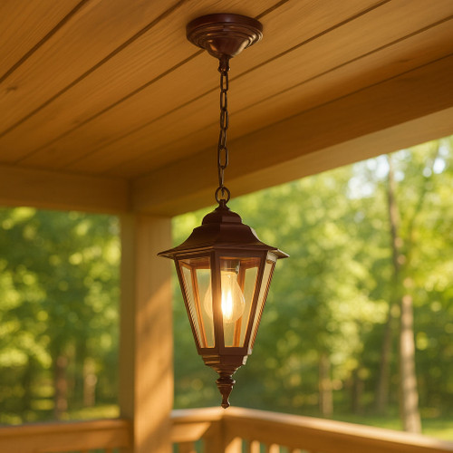 Colonial Pendant Light Burgundy Finish B22
