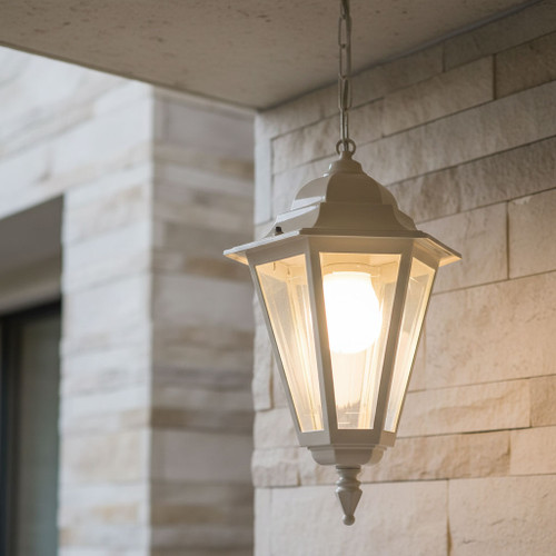 Colonial Pendant Light Beige Finish B22