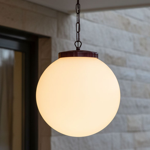 Contemporary 30cm Sphere Pendant Burgundy Finish E27