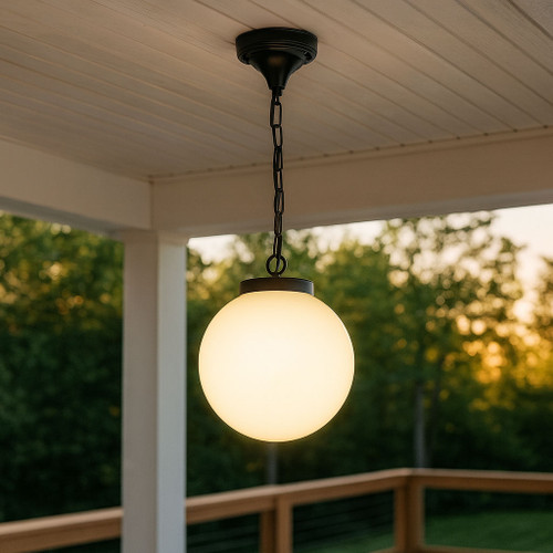 Contemporary 25cm Sphere Pendant Black Finish E27