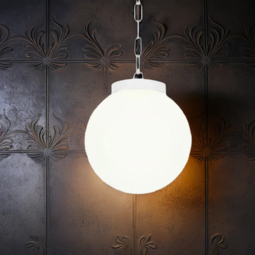 Contemporary 20cm Sphere Pendant White Finish E27