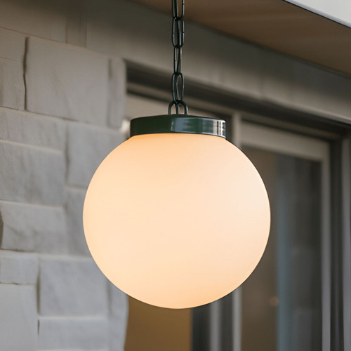 Contemporary 20cm Sphere Pendant Green Finish E27