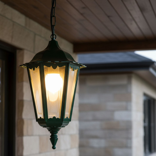 Baroque Pendant Light Green B22