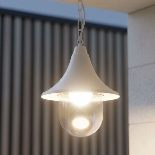 Industrial Pendant Light White Finish E27