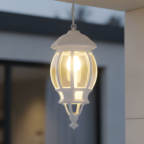 Period Pendant Light White Finish B22