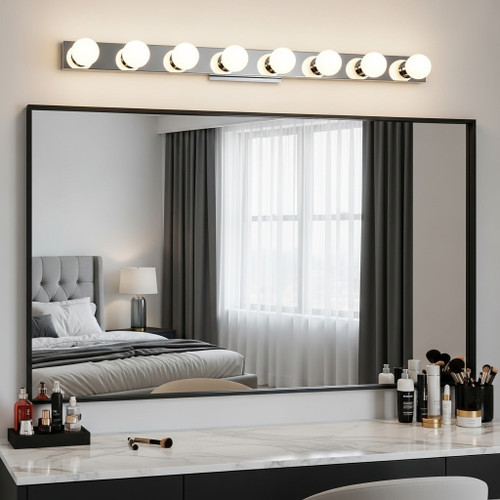 Chrome Vanity Light 8 globes B15 86cm Hollywood
