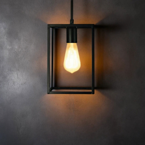 Black Pendant Chef Table Square 1-Light