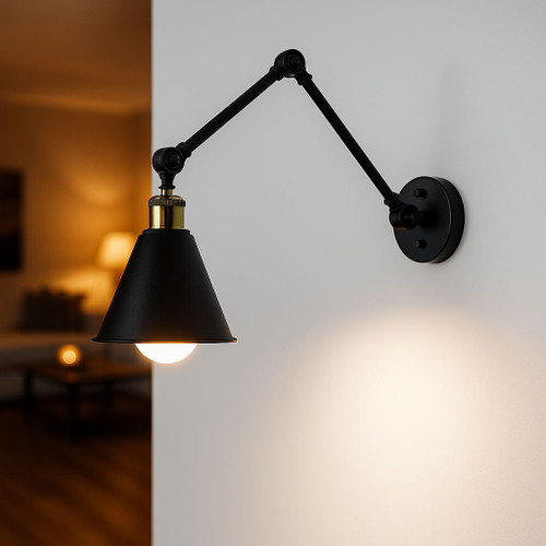 Contemporary  Adjustable Wall Light Matt Black