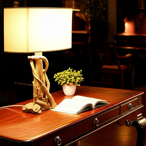 Weathered Timber Style Table Lamp Style