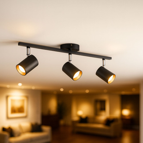 3 Light Spotlight GU10 Spotlights Black O308