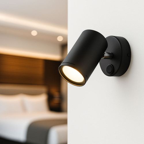 Charming 1 Light GU10 Spotlight with Switch Matt Black