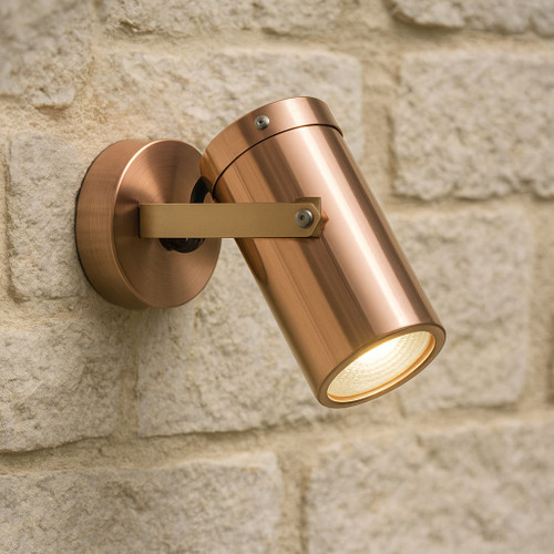 35W Wall Spotlight 240V Adjustable GU10 IP54 104mm Copper