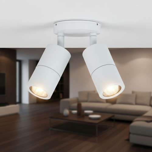 Double Adjustable Spot Lights GU10 IP65 White