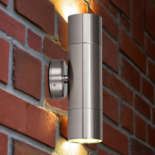 Up Down Wall Light 240V Marine Grade 316 Stainless Steel GU10 35W IP65 21cm