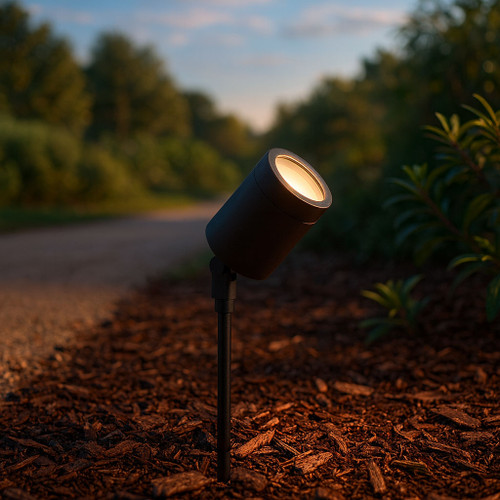 Black Adjustable 12V Spike Light 86mm MR16