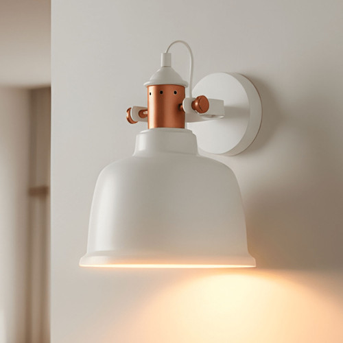 Indoor Wall Light White Iron Bell Shape