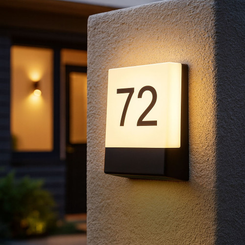 Vandal Resistant House Number Light IK10 12W 770lm 3000K IP65 Black