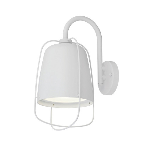 Caged Outdoor Wall Light White