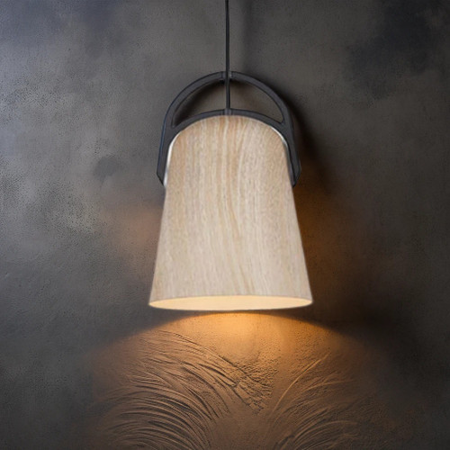 Timber Pendant Natural Oak Ellipse