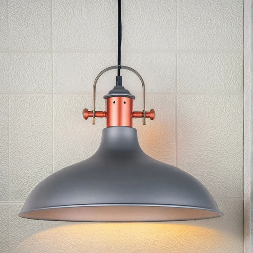 Industrial Pendant Grey with Copper