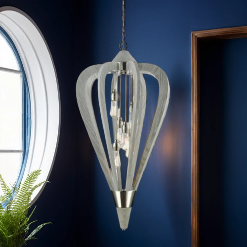 Timber Pendant Winter Moss Wood 1.1m