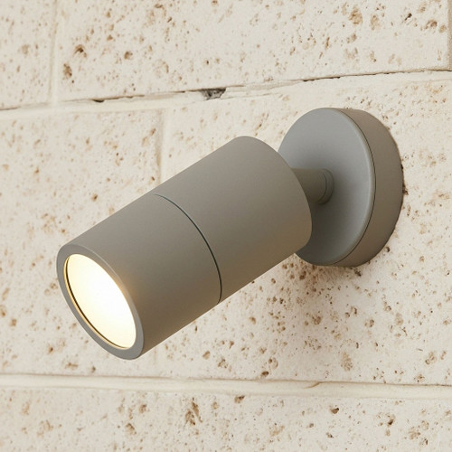 Single Adjustable Wall Pillar Light 35W GU10 Silver