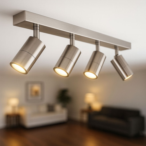 Ceiling Lights 4 Adjustable GU10 Spotlights IP44 Chrome C400