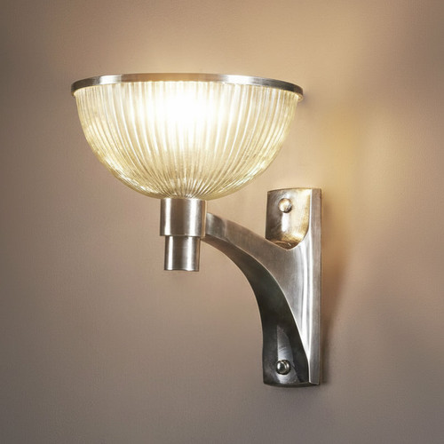 Glass Wall Lamp In Silver AST