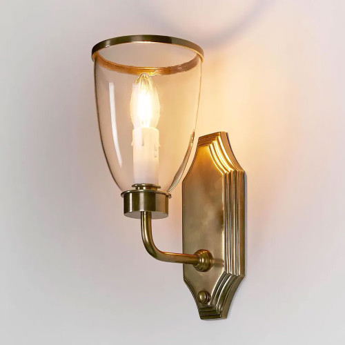 Wall Lamp Brass with Glass Shade WST