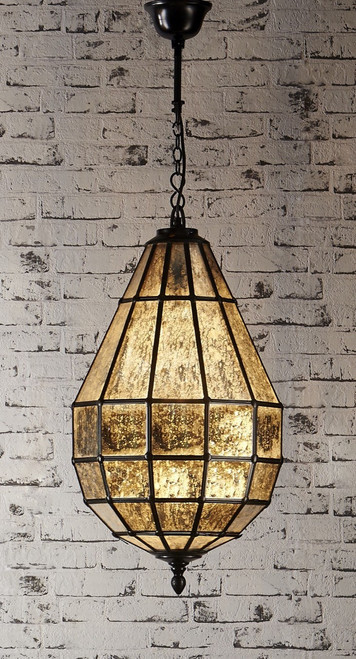 Glass Pendant Light In Black PRT