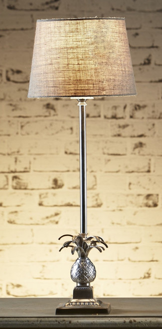 Rustic Table Lamp Base Antique Silver CRB